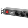 Lanberg PDU-07F-0200-BK Regleta 1U 7 Salidas Schuko 16A Negra